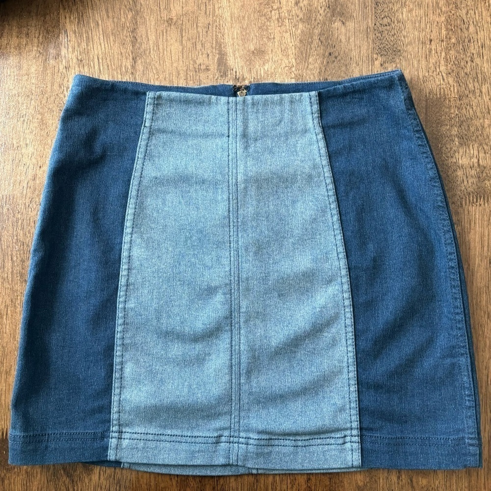 Free People Color block denim skirt size 8